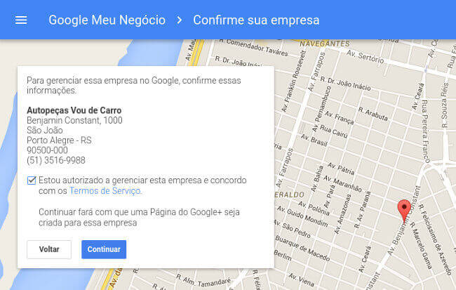cadastro no google meu negócio - passo 4