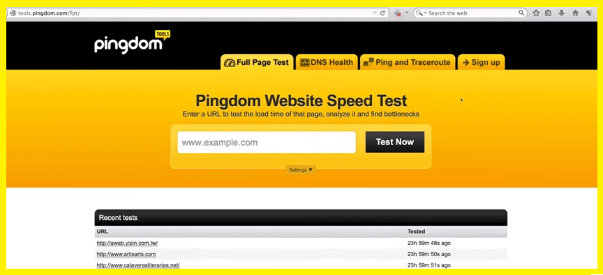 Melhorar tempo de carregamento com Pingdom Tools