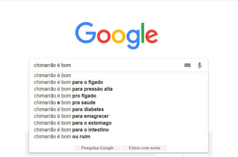 Chimarrão é bom, no Google Search