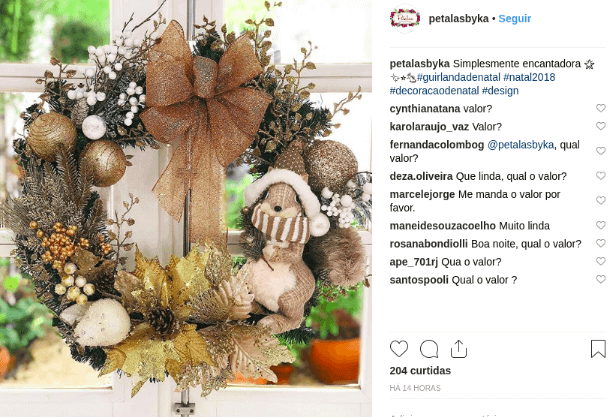 Post de campanha de Natal no Instagram.