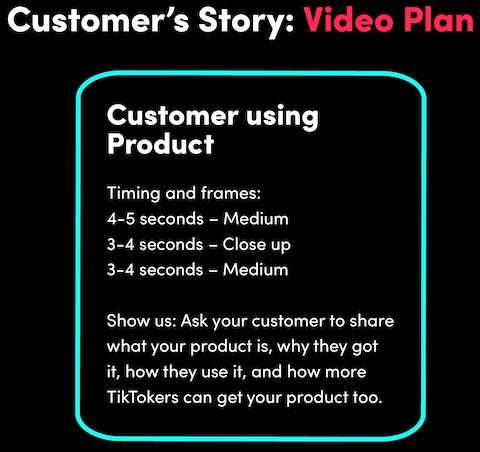 Modelo de histórias de clientes para criação de conteúdo no TikTok