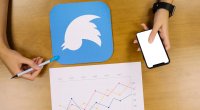 Profissional de social media usando as novas funcionalidades do Twitter Analytics