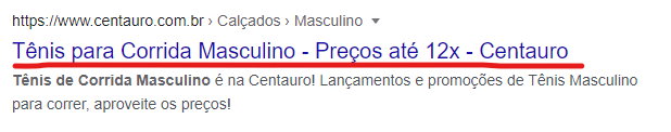 title resultado tênis para corrida masculino no Google 