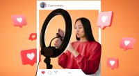 Influenciadora usando as novas funcionalidades do Instagram para aumentar o engajamento do conteúdo