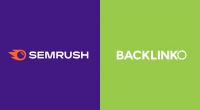 Logos do Semrush e Backlinko lado a lado