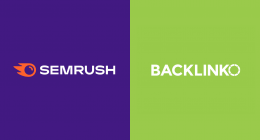 Logos do Semrush e Backlinko lado a lado