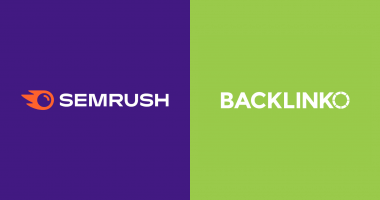 Logos do Semrush e Backlinko lado a lado