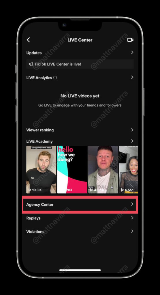 Screenshot do TikTok LIVE Center